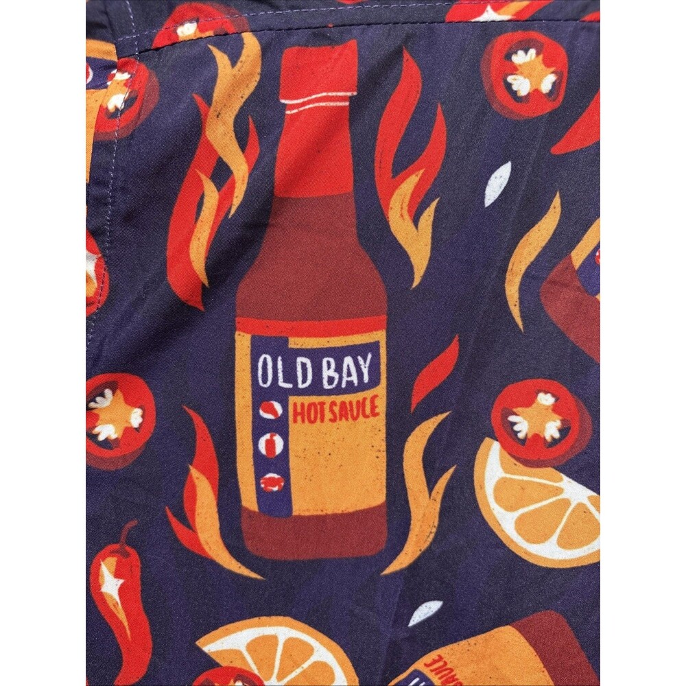 Route One Apparel Old Bay Hot Sauce Shirt Mens XL Short Sleeve Button Up RARE